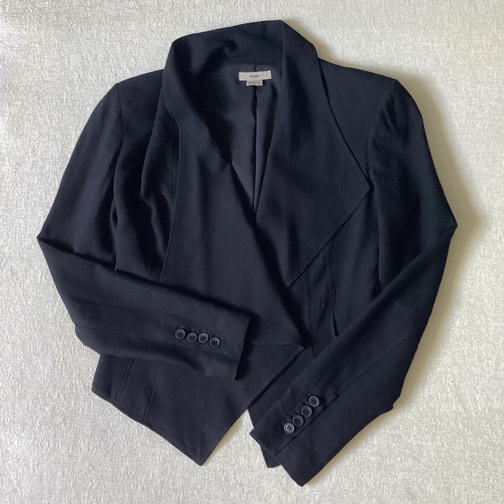 Helmet Lang Cropped Single Button Blazer Womans S… - image 1